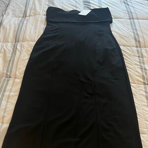 COS Black Strapless Zippered Dress with POCKETS